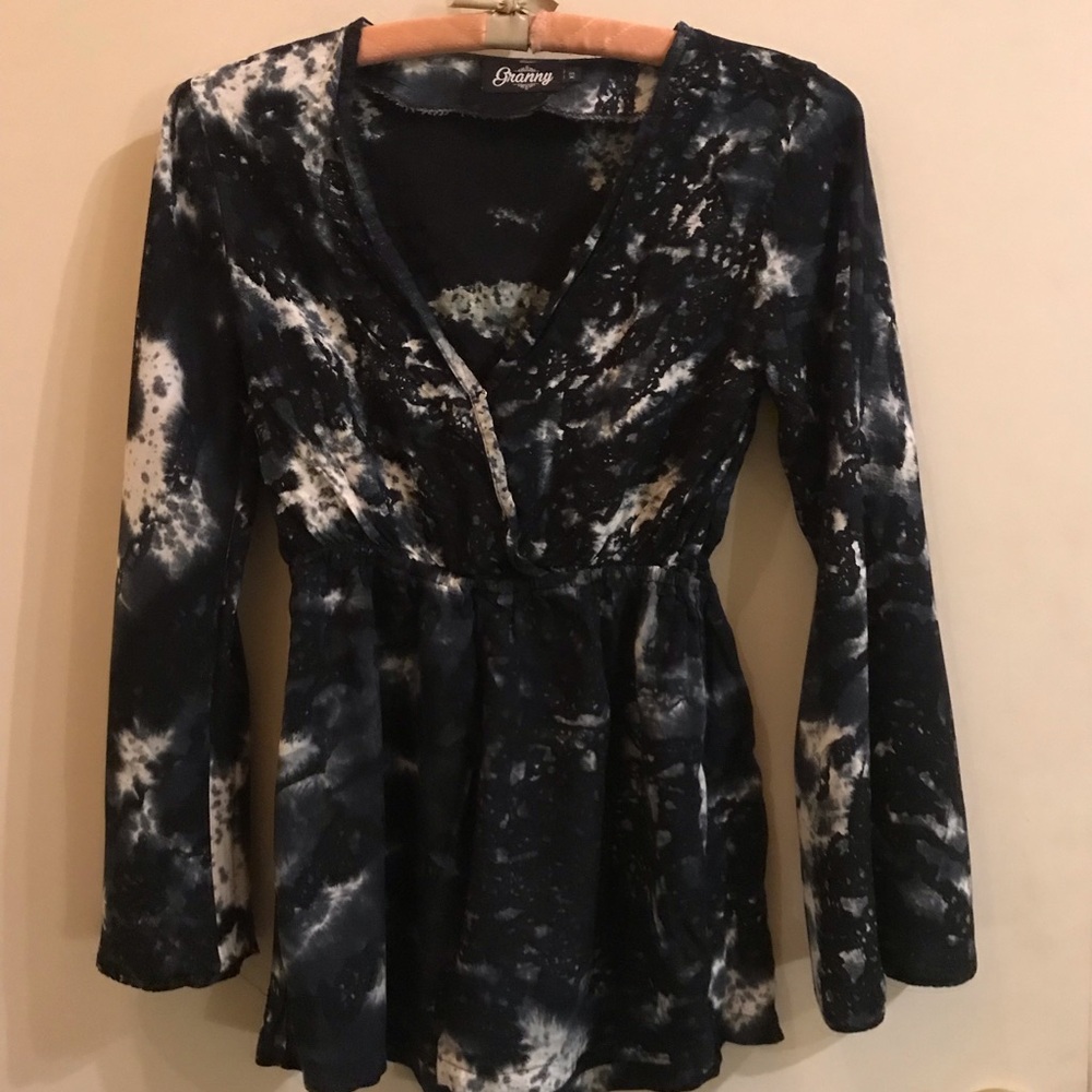 Granny Black and White Tie-Dye Women's Romper